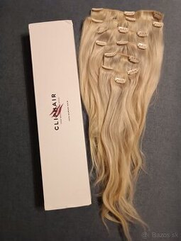 Clip in vlasy ľudské blond 48 cm