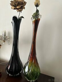 retro hutne sklo vysoka vaza