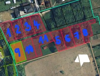 Predaj stavebné pozemky Neverice, 11 pozemkov- rôzne veľkost