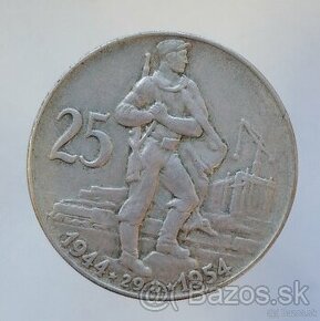 25 Kčs 1954, 10. výročie SNP, Československo