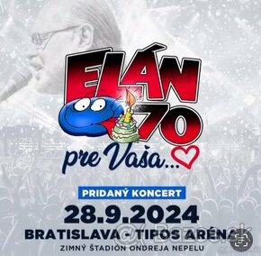 Elán Bratislava 28.9 - 2ks lístkov spolu za 80€