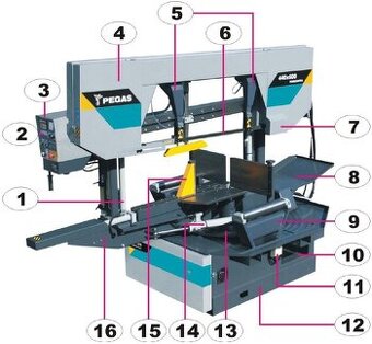 PEGAS 440x600 SHI-LR HORIZONTAL - ČESKÁ PÁSOVÁ PILA NA KOV