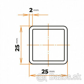 Hliníkový jokel 25x25x2mm