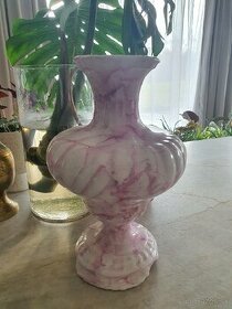 Ružová váza, ozdobná keramika - 1