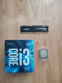 Intel I3 6100 a Kingston HyperX Fury 8GB