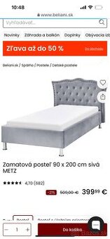 Predám dievčenskú zamatovú posteľ - 1