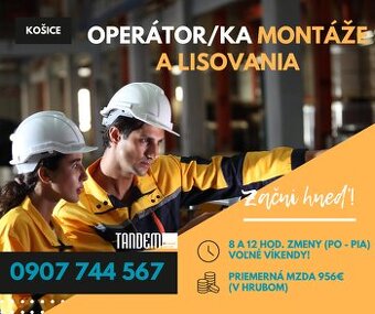 Operátor/ka montáže a lisovania na 8-čky a 12-tky