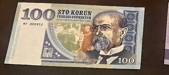 0€  hodnota bankovka Masaryk