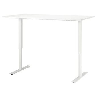 Stôl IKEA TROTTEN Stôl nastaviteľná výška, biela, 160x80 cm