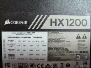 Rezervovane Corsair HX Series HX1200 Watt 80 PLUS PLATINUM