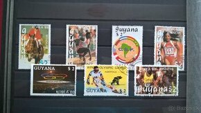 Poštové známky č.344 - Guayana - šport r.1989