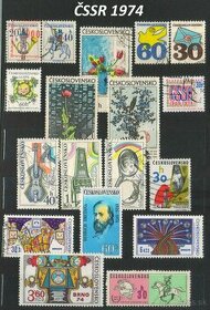 Poštové známky, filatelia: ČSSR 1974-1992