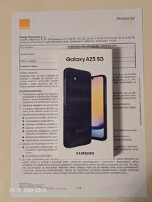 Predám nový  Samsung Galaxy A25 128gb Blue Black.