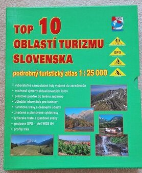 TOP 10 oblastí turizmu SR 1:25 000