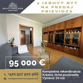 NOVINKA, 3 IZBOVÝ BYT NA PREDAJ, PRIEVIDZA - 1