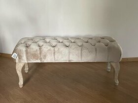 Chesterfield lavica bežova kremova 100 cm - 35% - 1