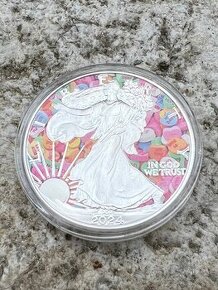 Strieborná minca Walking Liberty - Valentine’s Day