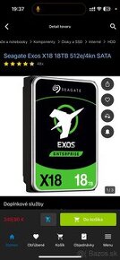 HDD Seagate EXOS X18 18TB 512e/4kn SATA