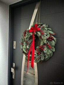 Vianočný veniec na dvere z neopadavej čečinky Nobellis - 1