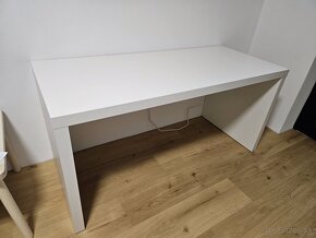 Ikea MALM - Stôl s výsuvným panelom, biela