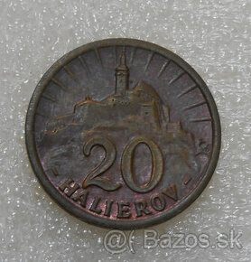 Mince: 20 Halierov 1940 UNC stav - Slovenský štát 1939-1945