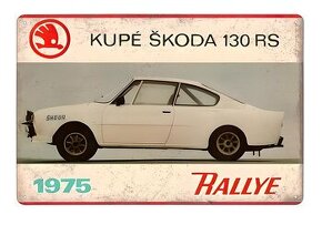 cedule plechová - automobil Škoda 130 RS 1975