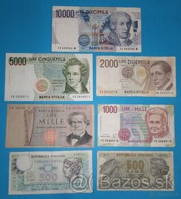 Bankovky ITÁLIE - 500 - 10.000 Lire 1967-1990 - 1