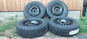 Plechové disky Opel 5x105 a zimné Hankook 195/65 R15 - 1