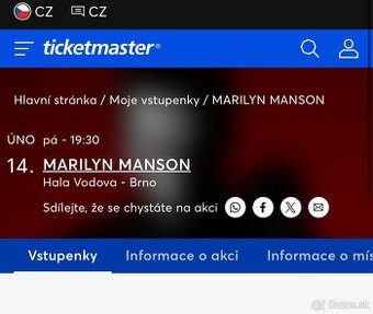 Marilyn Manson Brno 14.2 (februar) 4ks