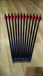 12Ks karbónové šípy do kuše (20" / 53cm) čiernočervené - 1