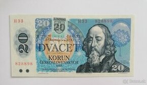 Bankový vzor 20Kčs 1988