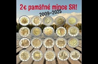 💎 Kompletná sada 2€ pamätné mince SR 2009-2025- Must Have