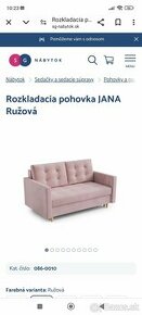 Ružová pohovka rozkladacia