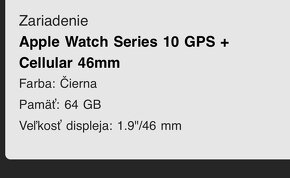 Apple Watch seria 10, 46 mm