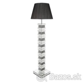 Zrkadlová stojacia lampa Glamour Premium Chessboard s kryštá