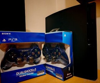 Playstation 3 Slim  ( 2x Ovládače ) + veľa hier