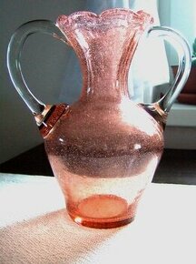 váza dóza Egermann  hutné sklo oroplastika ťažítko