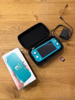 Nintendo switch lite + obal + hra Mario kart deluxe 8