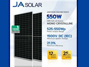 Fotovolticke panely 550wp Solarne Fotovoltaicke JASolar