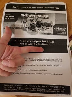 Snowparadise  lyžovanie posledný lístok