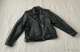 Dámska koženná bunda na motorku