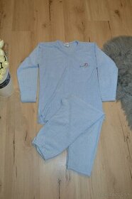 Modré detské pyžamo s dlhým rukávom, veľ. 146