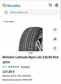 Zimné pmeumatiky Michelin Latitude Alpin 235/60 R18 107V