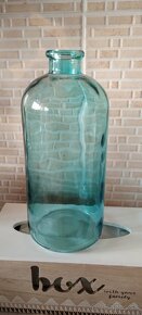 Tyrkysové sklo -flaša - 1