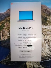 Macbook pro 15,4'- 2017