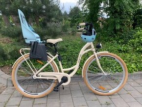 Damsky bicykel Goetze + sedacka Urban Iki + prilba