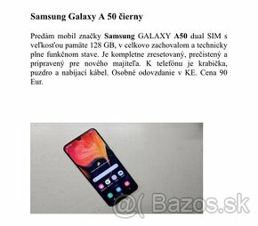 Samsung Galaxy A 50 čierny