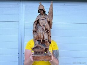 Svatý Florián socha velká dřevěná ruční řezba - 1