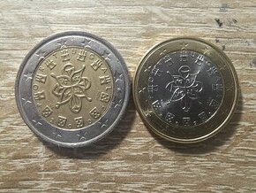 2€ portugal 2003 1€ 2020 - 1