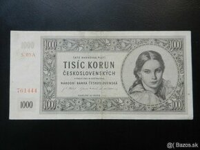 Bankovka 1000Kčs 1945